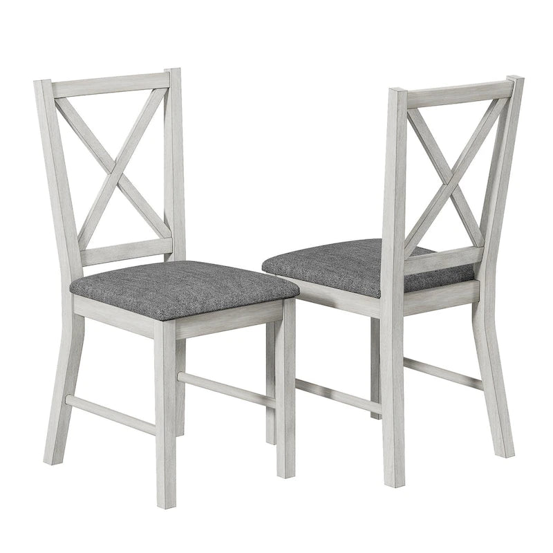 Javlergo Farmhouse Dining Chairs Set of 2/4/6, Kitchen Chairs with Square Back, 100% Solid Wood Legs Side Chairs