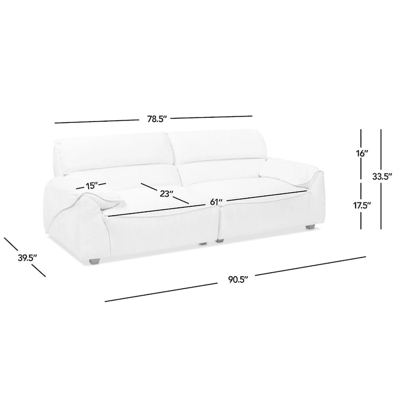 Sorrento 90.5 Chenille Upholstered 2-Piece Modular Sofa