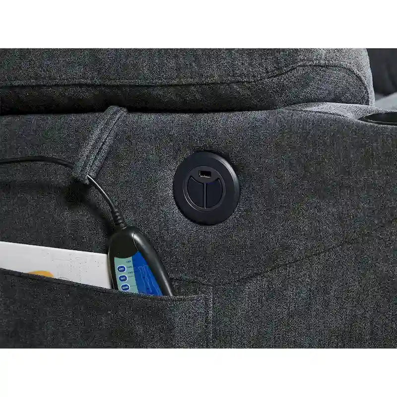 Liyasi Electric Power Lift Recliner Chair with Massage and Heat for Elderly, 3 Positions, 2 Side Pockets, Cup Holders, USB Char