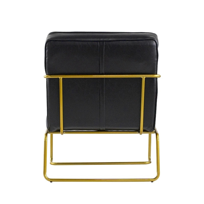 A&B Home 30-inch Black Chair with Gold Frame