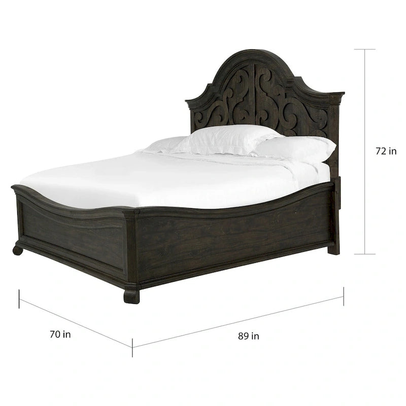 Bellamy Traditional Peppercorne Shaped Panel Bed