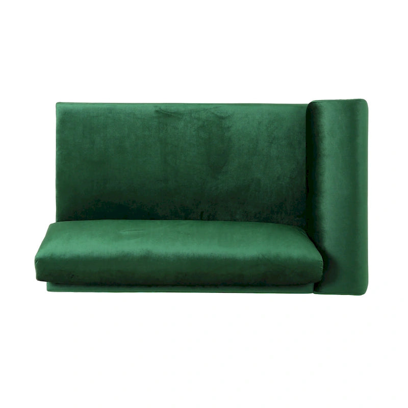 Emerald 111 Modern Velvet 4-Seat Sofa with Metal Legs and Solid Frame