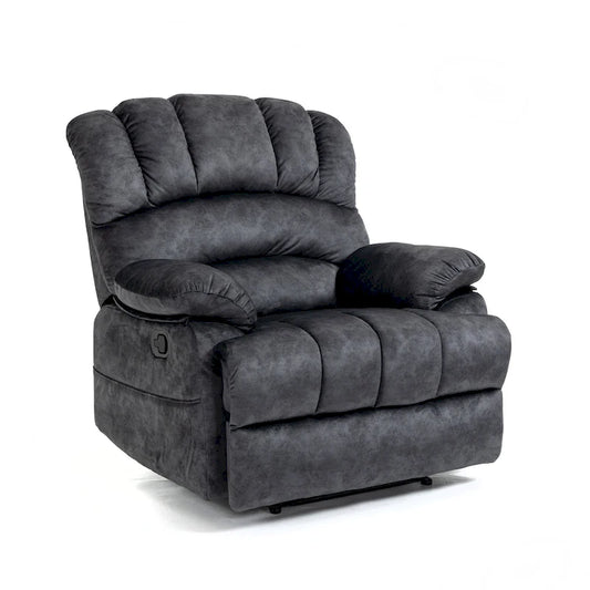 Large Manual Recliner Chair in Fabric for Living Room