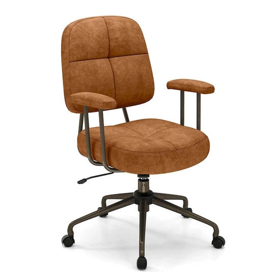 Costway Home Office Chair Leathaire Upholstered Task Chair with - See Details