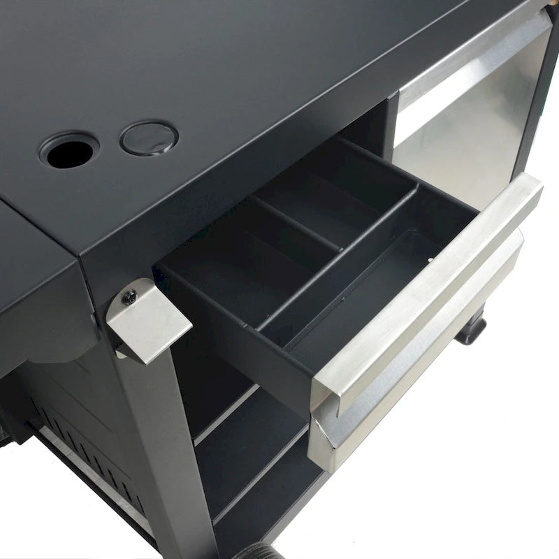 Razor Universal Rolling Prep Cart for Portable Outdoor Griddle and Grills, Black - 52.8