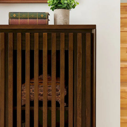 Modern Fluted Hollowed Out Sideboard Cabinet with 2 Outlet Holes, Buffet Cabinet with Storage, Storage Cabinet for Living Room