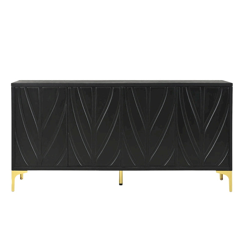 60 Press-to-Open Design Sideboard Buffet Cabinet with 4 Doors