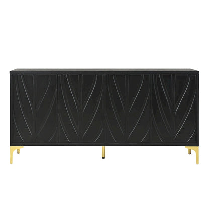 60 Press-to-Open Design Sideboard Buffet Cabinet with 4 Doors