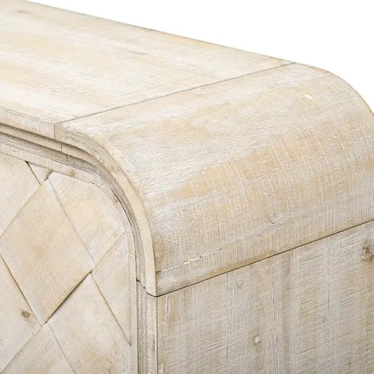 Curved Entrance Cabinet Sideboard Buffet Storage Cabinet / 4 Doors Accent Cabinet for Hallways Living Rooms