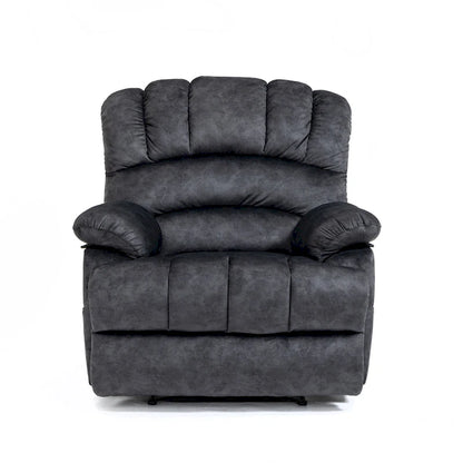 Oversized Manual Recliner Upholstered Fabric Lounge Chair Adjustable Living Room Single Sofa with Side Lever Control