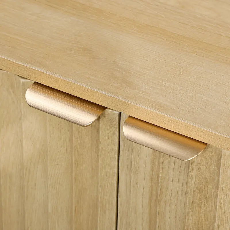 HOMCOM Fluted Sideboard Buffet Cabinet, 55 Modern Accent Console Cabinet with 4 Doors, 2 Adjustable Shelves and 5 Wood Legs