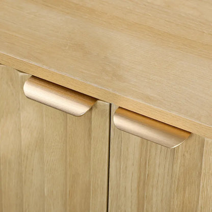 HOMCOM Fluted Sideboard Buffet Cabinet, 55 Modern Accent Console Cabinet with 4 Doors, 2 Adjustable Shelves and 5 Wood Legs