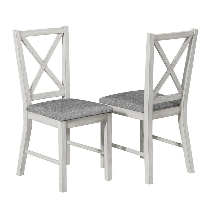 Javlergo Farmhouse Dining Chairs Set of 2/4/6, Kitchen Chairs with Square Back, 100% Solid Wood Legs Side Chairs