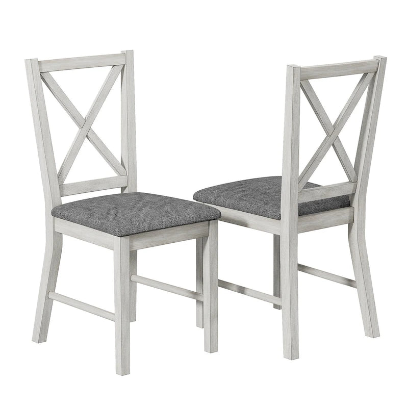 Javlergo Farmhouse Dining Chairs Set of 2/4/6, Kitchen Chairs with Square Back, 100% Solid Wood Legs Side Chairs
