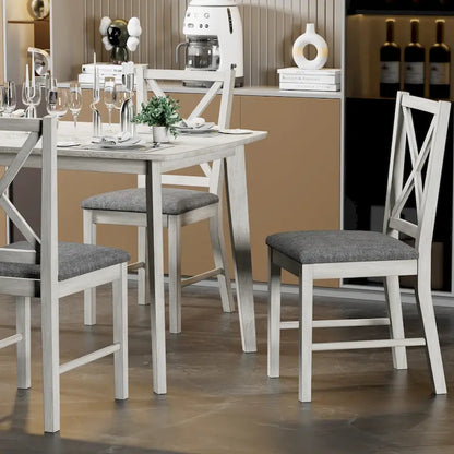 Javlergo Farmhouse Dining Chairs Set of 2/4/6, Kitchen Chairs with Square Back, 100% Solid Wood Legs Side Chairs