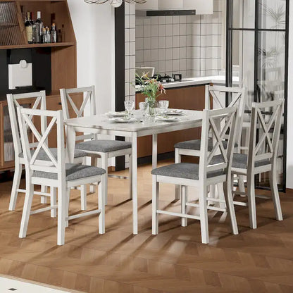 Javlergo Farmhouse Dining Chairs Set of 2/4/6, Kitchen Chairs with Square Back, 100% Solid Wood Legs Side Chairs