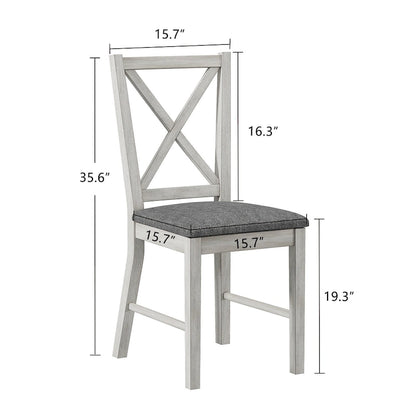 Javlergo Farmhouse Dining Chairs Set of 2/4/6, Kitchen Chairs with Square Back, 100% Solid Wood Legs Side Chairs