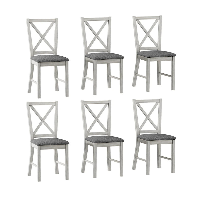 Javlergo Farmhouse Dining Chairs Set of 2/4/6, Kitchen Chairs with Square Back, 100% Solid Wood Legs Side Chairs