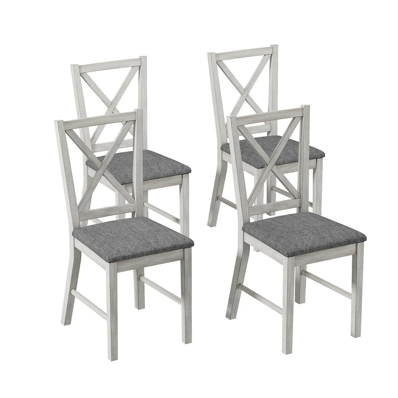 Javlergo Farmhouse Dining Chairs Set of 2/4/6, Kitchen Chairs with Square Back, 100% Solid Wood Legs Side Chairs
