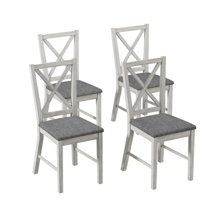 Javlergo Farmhouse Dining Chairs Set of 2/4/6, Kitchen Chairs with Square Back, 100% Solid Wood Legs Side Chairs