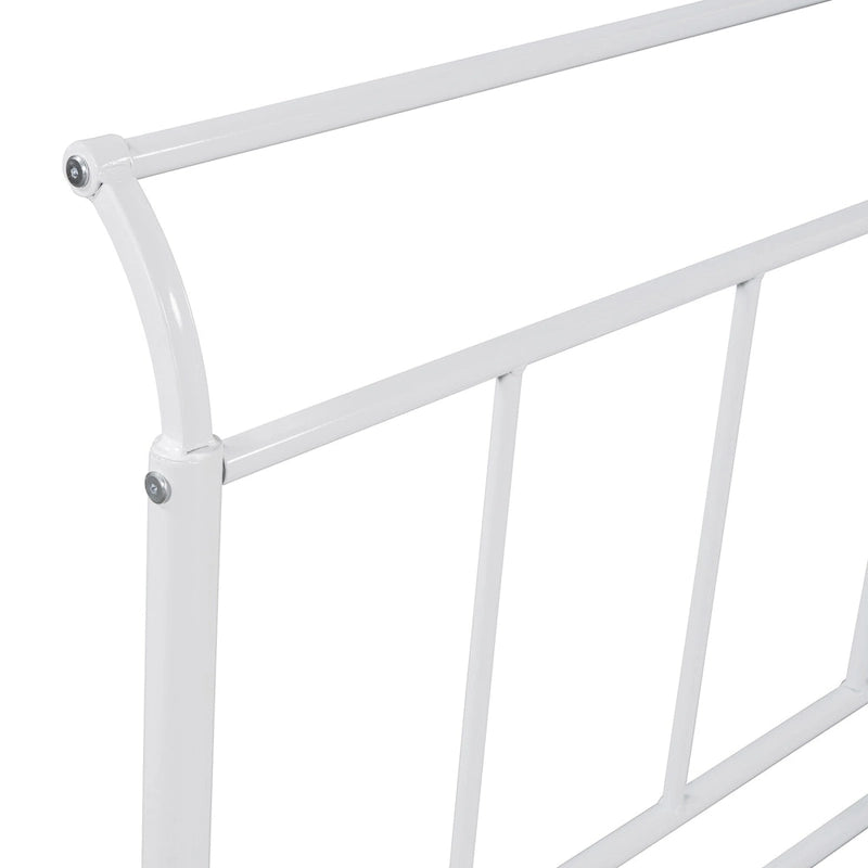 Metal Daybed with Curved Handle Design and Twin Size Trundle for Bedroom