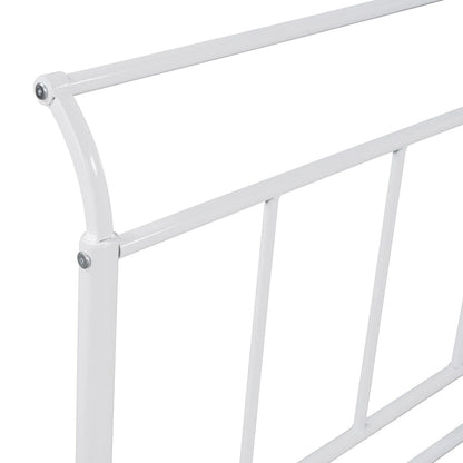 Metal Daybed with Curved Handle Design and Twin Size Trundle for Bedroom