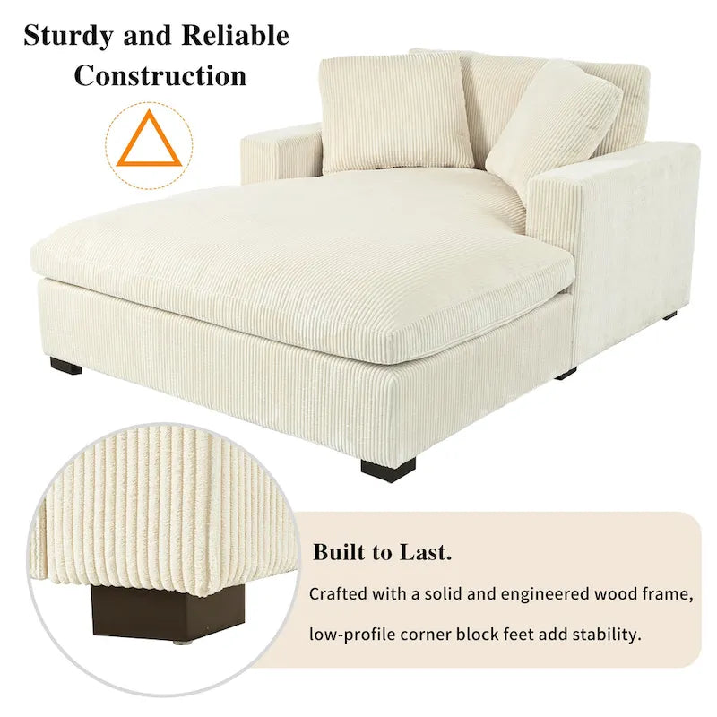 Beige 53.5 Chaise Lounge Chair