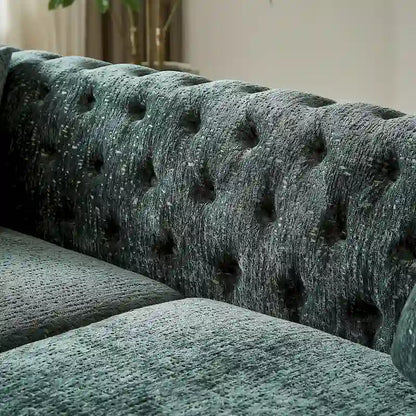 Chenille Tufted Upholstered 3-seater Sofa with Metal Legs