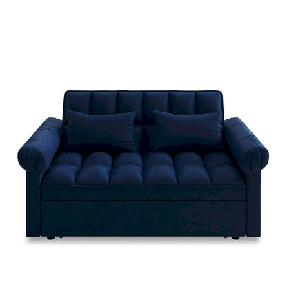 56 Foam 2-Seater Sofa Bed with Pull-Out Sleeper and Adjustable Backrest