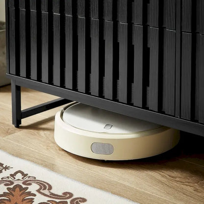 Modern Storage Cabinet with Grille Striped Doors and 6 Drawers for Living Room