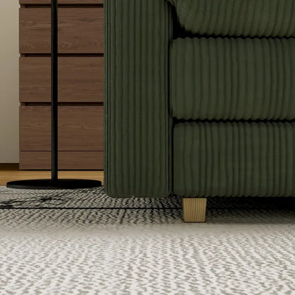 103 Corduroy Modern Classic 4-Seater Sofa with Deep Seat & 4 Pillows