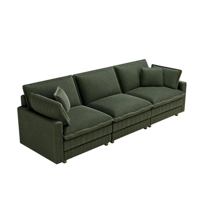 103 Corduroy Modern Classic 4-Seater Sofa with Deep Seat & 4 Pillows