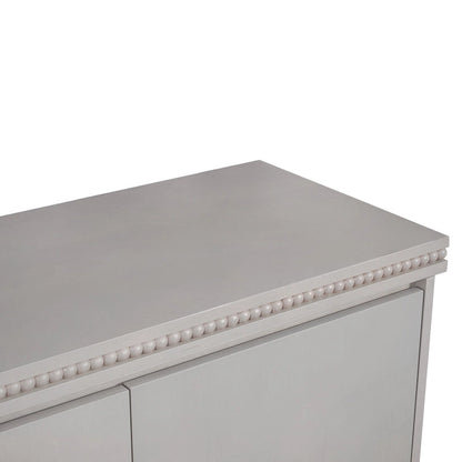Classic Wooden Sideboard with Beaded Trim - Elegant Storage Cabinet for Dining or Living Room