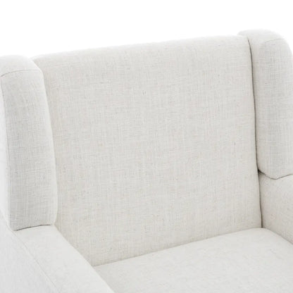 Linen Upholstered Accent Chair Wingback Armchair Set of 2