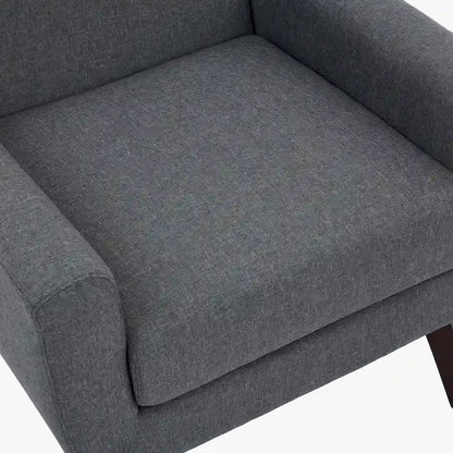 Linen Upholstered Accent Chair Wingback Armchair Set of 2