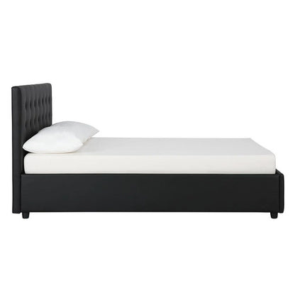 Avenue Greene Stefanie Black Faux Leather Upholstered Bed