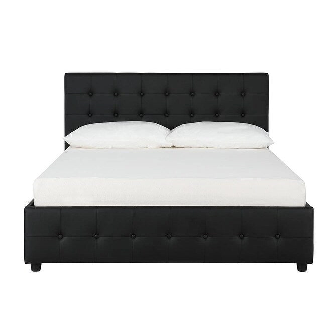 Avenue Greene Stefanie Black Faux Leather Upholstered Bed