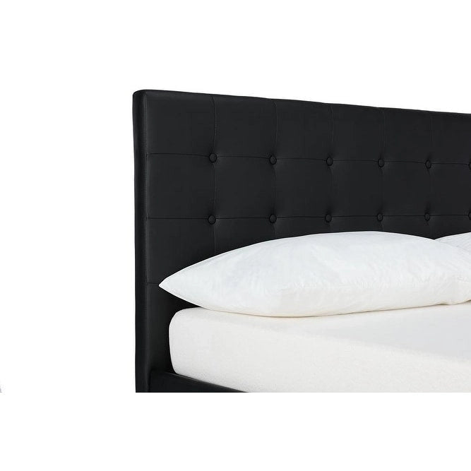 Avenue Greene Stefanie Black Faux Leather Upholstered Bed