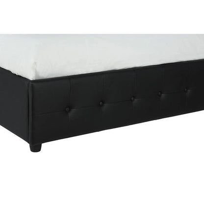 Avenue Greene Stefanie Black Faux Leather Upholstered Bed
