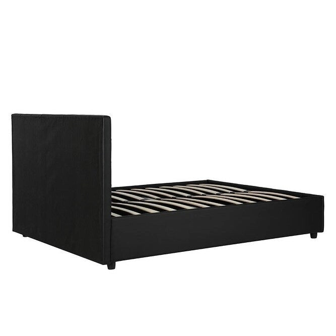 Avenue Greene Stefanie Black Faux Leather Upholstered Bed