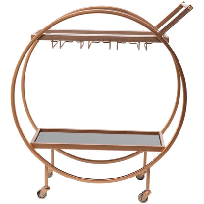 Contemporary Modern Iron 3 Tier Drink Bar Storage Cart - Gold, Silver, or Matte Black