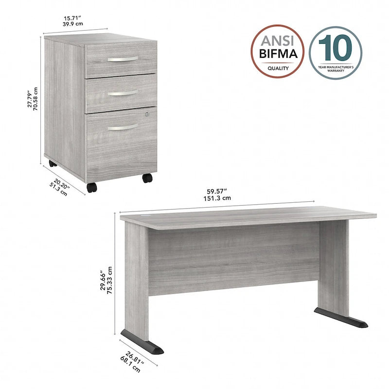 Studio A 60W Computer Desk with Drawers by Bush Business Furniture