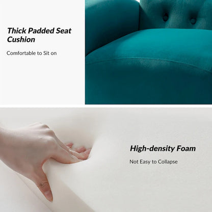 Danita Contemporary Velvet Wingback Tufted Chair With Gold Flared Metal Legs Set Of 2 by HULALA HOME