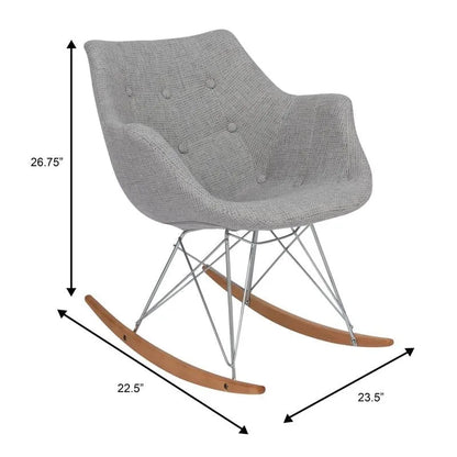 Willo Polyester Upholstered Rocking Nursing Chair - Modern Accent Armchair for Home Living Room Bedroom Indoor & Outdoor