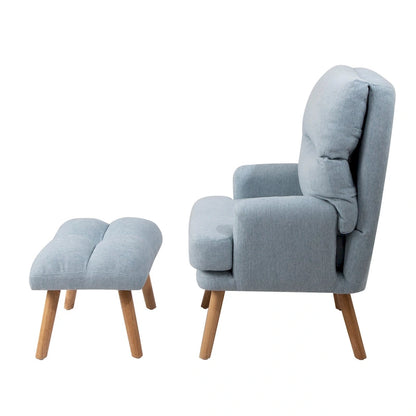 Fabric Armchair Accent Chair with Ottoman Set