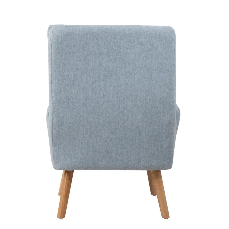 Fabric Armchair Accent Chair with Ottoman Set
