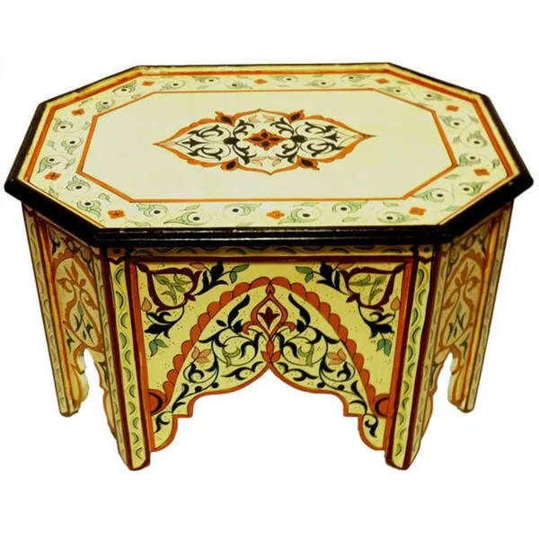 Handmade Multicolored Wood Coffee Table (Morocco)
