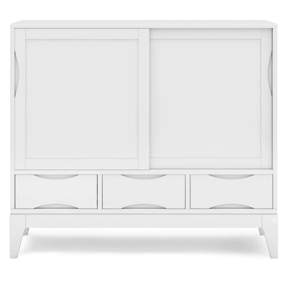 WYNDENHALL Pearson SOLID HARDWOOD 48 inch Wide Mid Century Modern Medium Storage Cabinet - 48w x 17d x 42 h