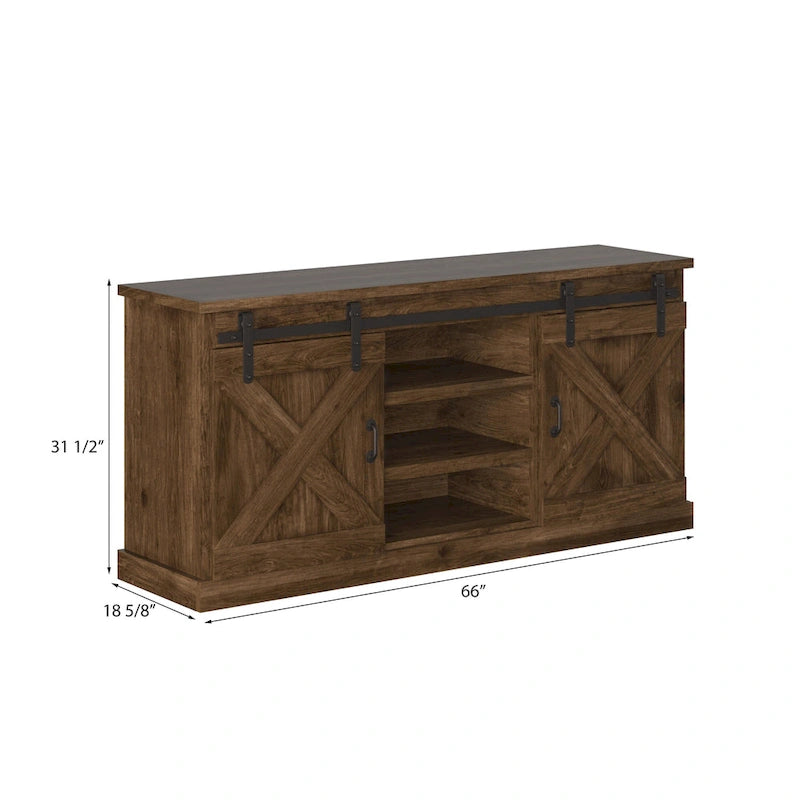 The Gray Barn Sycamore Rise Farmhouse Wood 66-inch TV Console