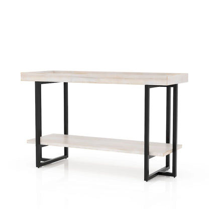 Damara Farmhouse 47-inch Metal 1-Shelf Sofa Table by Furniture of America